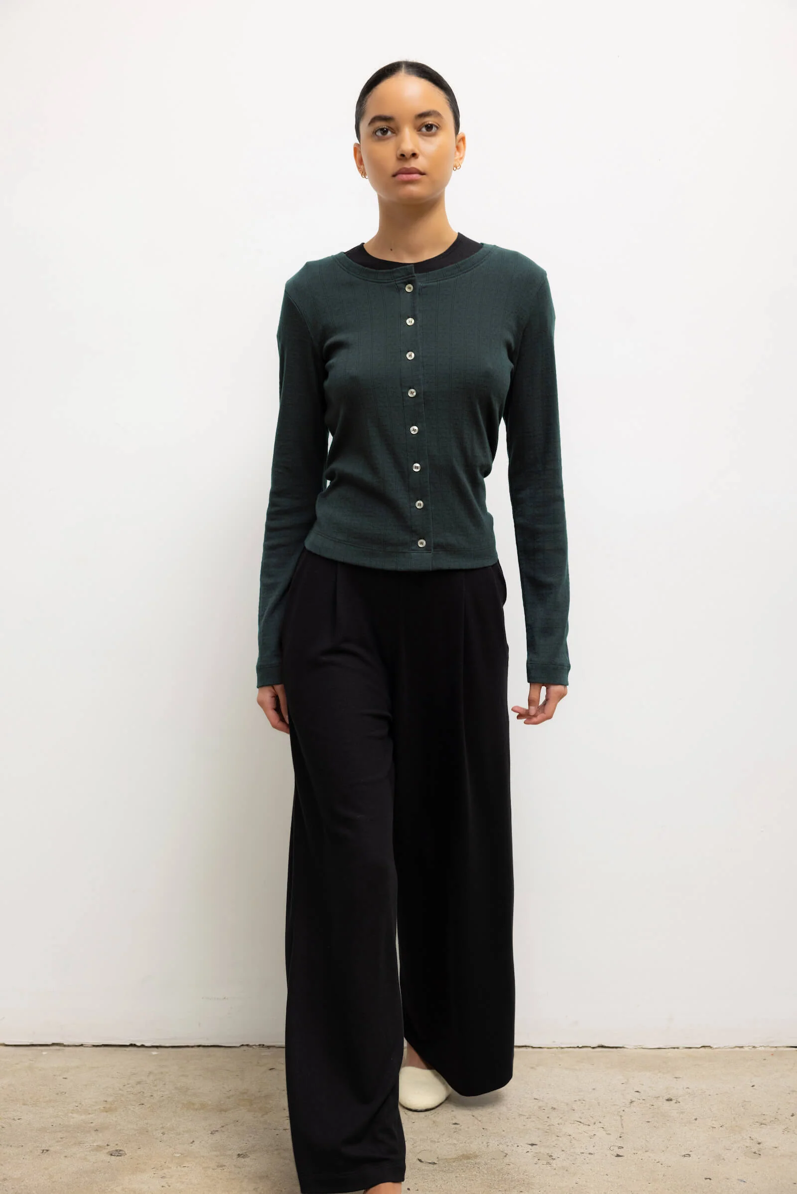 Pointelle Classic Crew Cardigan - Image 4