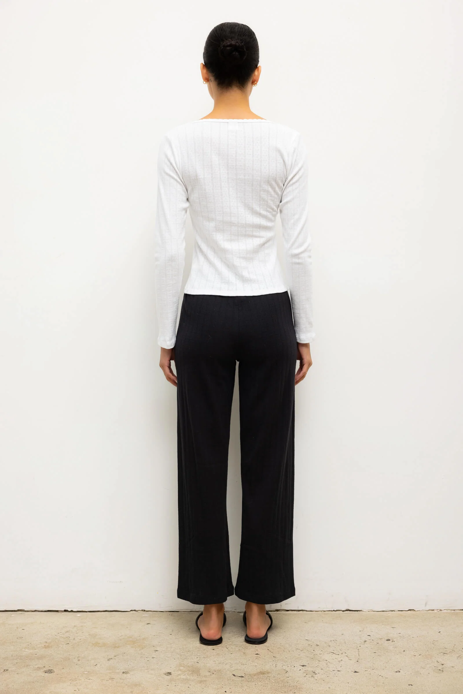 Pointelle Crop Wide Leg Pant - Image 6