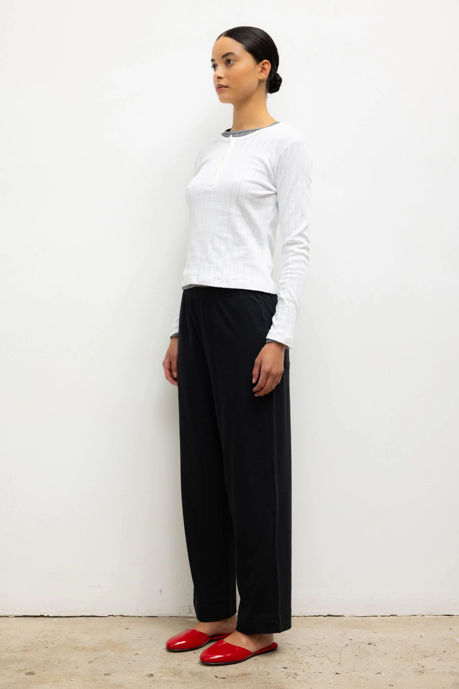 Pointelle Long Sleeve Henley - Image 6