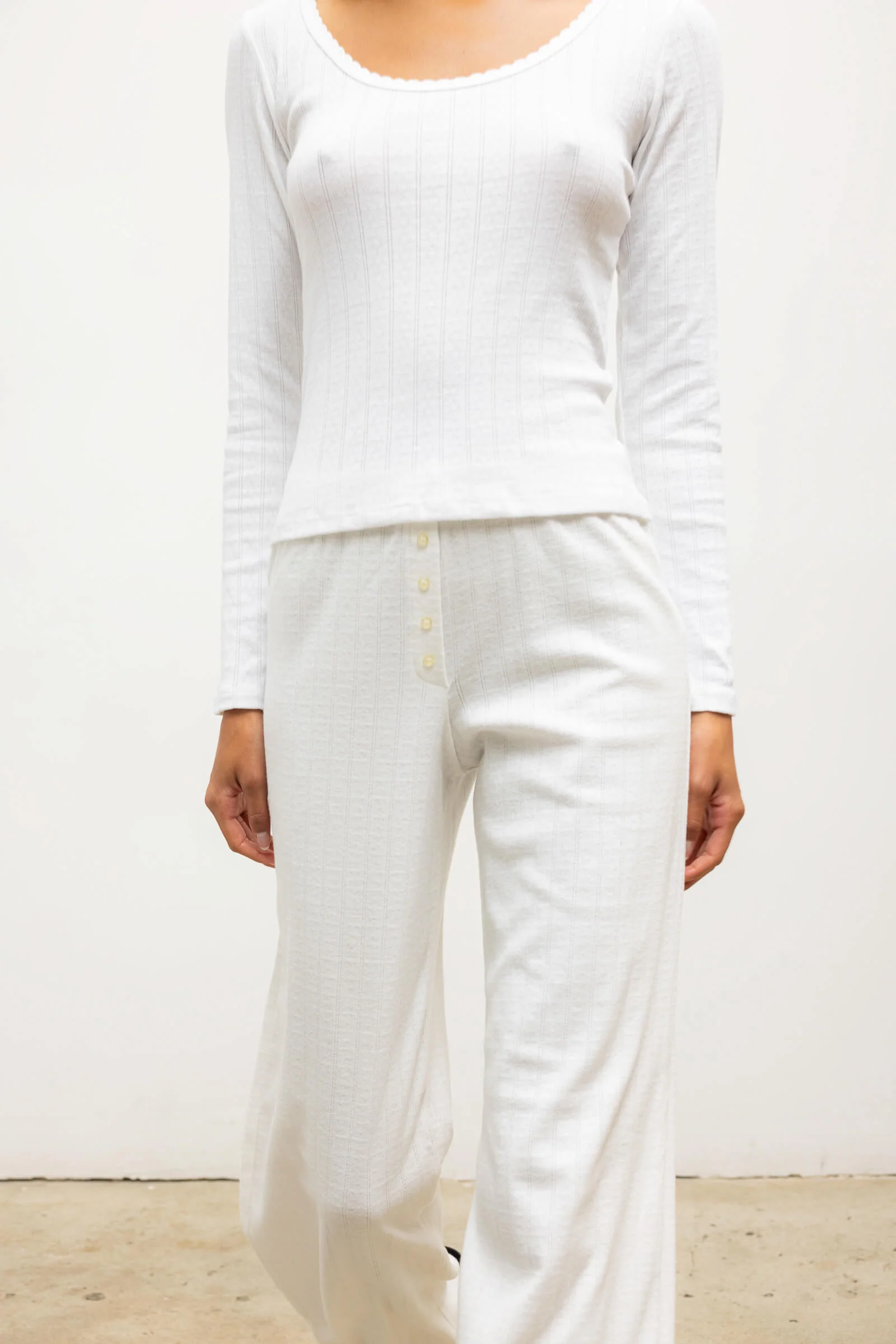 Pointelle Long Sleeve Scoop Neck - Image 5