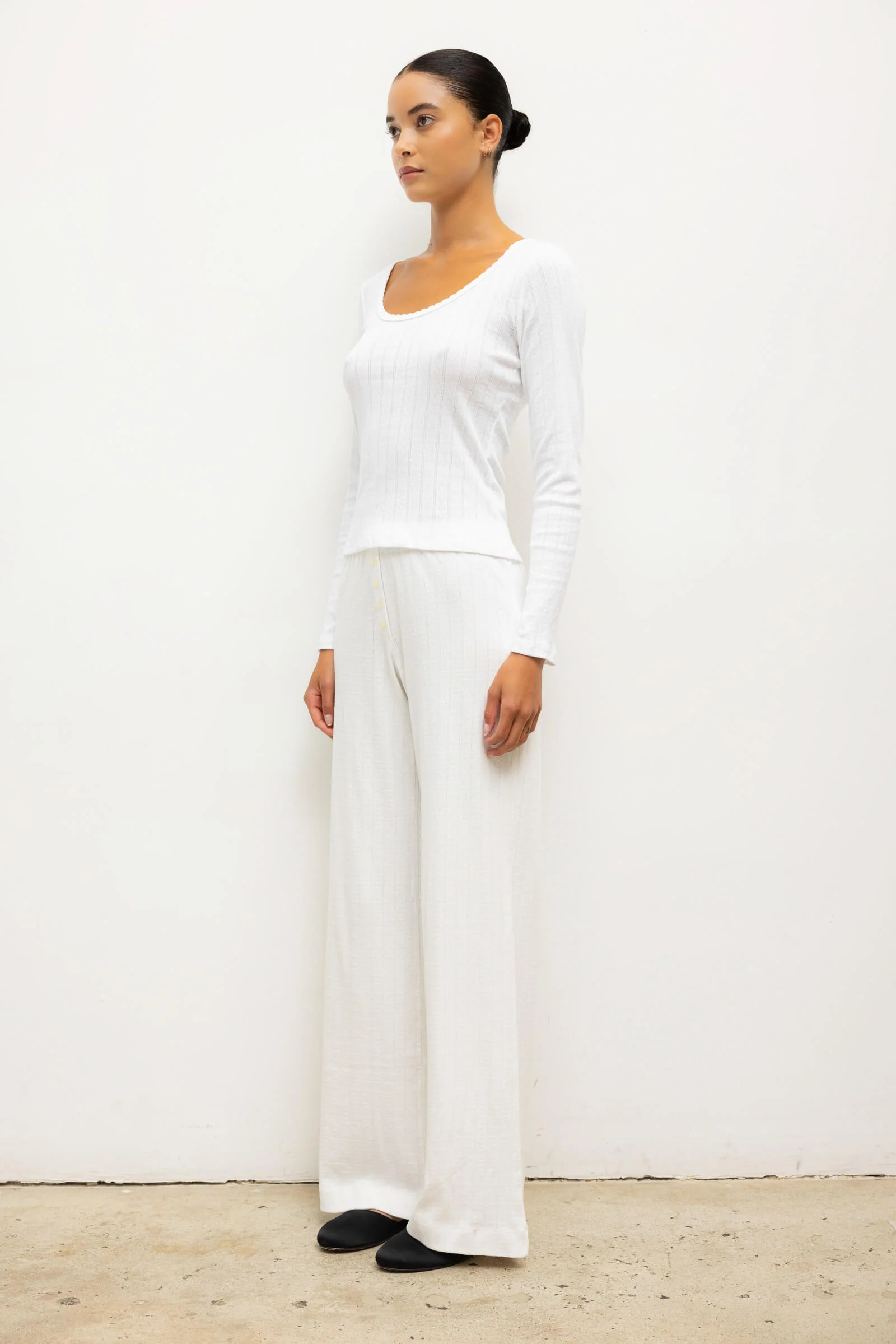 Pointelle Long Sleeve Scoop Neck - Image 6