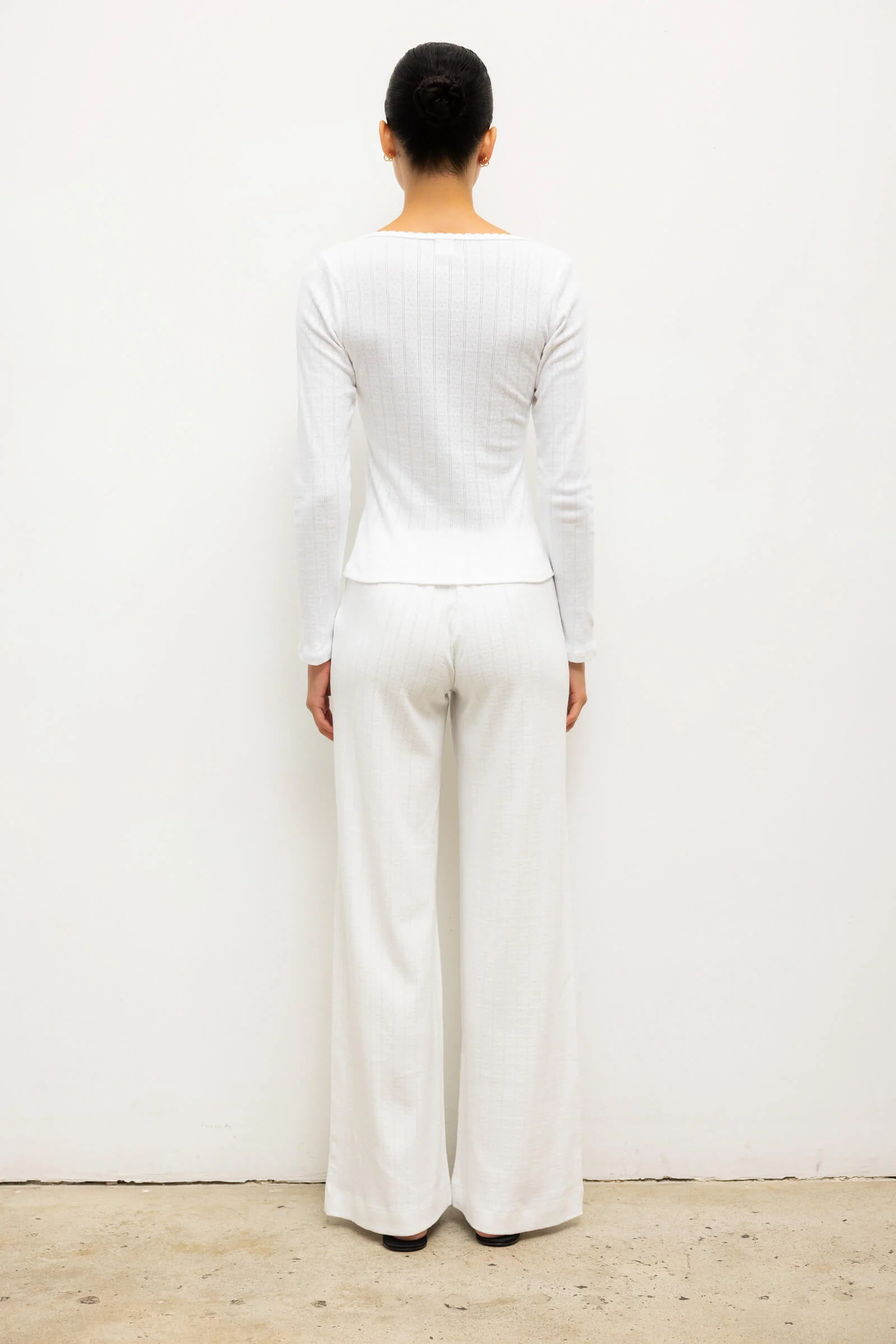Pointelle Long Sleeve Scoop Neck - Image 7